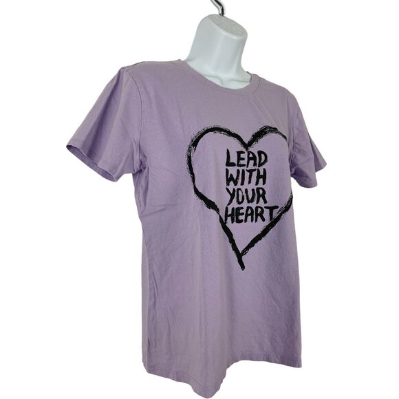 Simply Vera Vera Wang Purple "Lead With Your Heart" T-Shirt Size Small - Picture 2 of 9